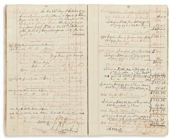 (NEW YORK CITY.) Pair of account books kept in part or full by one of New Yorks Founding Fathers, Richard Varick.